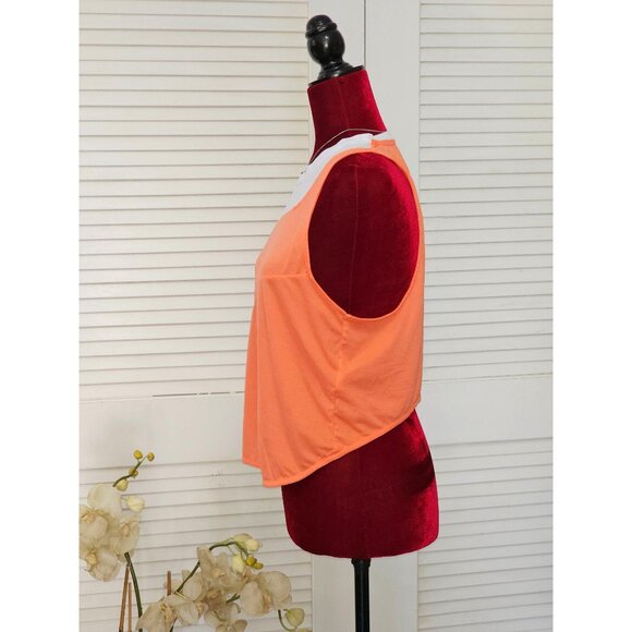 Hoka One One Women's Orange/White Sleeveless Running Glide Tank Top Size L 122 - Picture 4 of 11
